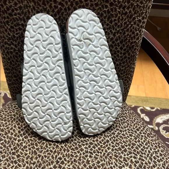 Birkenstock Silver Sandals with Cork Footbed and Adjustable Straps - Picture 5 of 7
